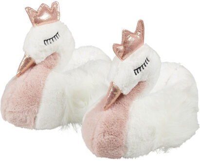 Apollo pantoffels zwaan - wit - kinderen - sloffen - anti-slip - maat 37/38