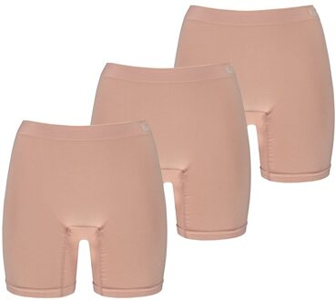 Apollo Seamless dames short bamboe onderbroek met pijpjes naadloos huidskleur 3-pack Beige - XL