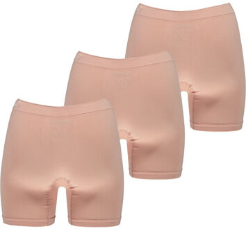 Apollo Seamless dames short bamboe onderbroek met pijpjes naadloos huidskleur 3-pack Beige - XL