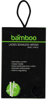 Apollo Seamless hipsters dames bamboe 3-pack naadloos Zwart