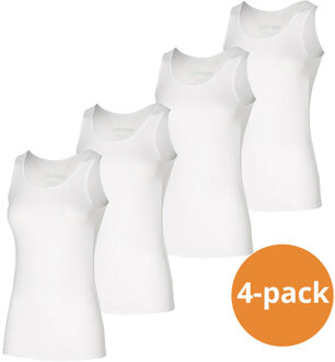 Apollo Singlet Dames Bamboo Wit 4-pack-M - M
