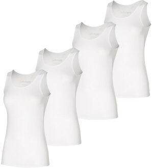 Apollo Singlet Dames Bamboo Wit 4-pack-S