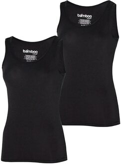 Apollo Singlet Dames Bamboo Zwart 2-pack-S