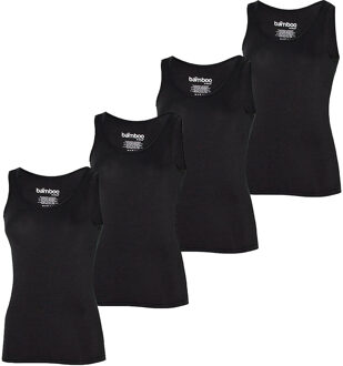 Apollo Singlet Dames Bamboo Zwart 4-pack-S