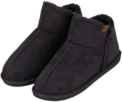 Apollo sloffen - dames - donkergrijs - voering wol - suede - pantoffels - met antislip 39-40