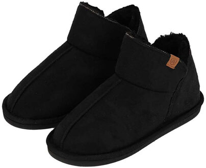 Apollo sloffen - dames - zwart - voering wol - suede - pantoffels - met antislip 37-38