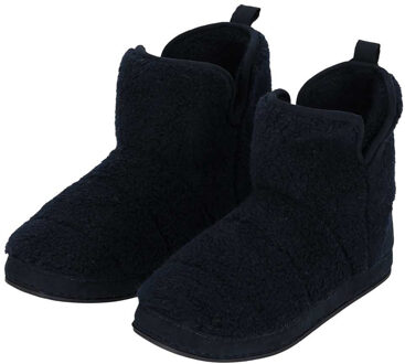 Apollo Sloffen - heren - donkerblauw - teddy stof - antislip zool - hoog model 45-46