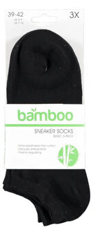 Apollo Sneakersokken bamboe 6-paar heren / dames sokken Zwart - 39-42