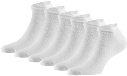 Apollo Sneakersokken Basic Bamboo Wit 6-pack-43/46 - 43/46