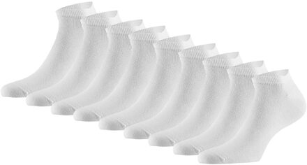Apollo Sneakersokken Basic Bamboo Wit 9-pack-35/38 - 35/38