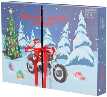 Apollo Sokken Adventskalender Heren - Kerst - 12 paar sokken-42-47 Multi Blue - One size (42-47)