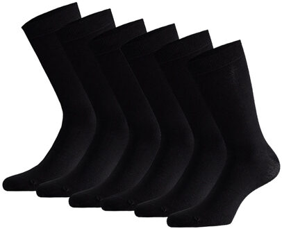 Apollo Sokken Basic Bamboo Zwart 6-pack-35/38 - 35/38