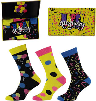 Apollo Sokken Giftbox Verjaardag Heren Cakes & Confetti met gratis wenskaart - One size (41-46)