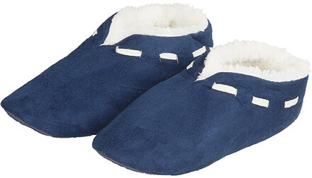 Apollo Spaanse sloffen/pantoffels - dames - donkerblauw - polyester - zachte voering