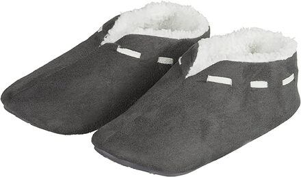 Apollo Spaanse sloffen/pantoffels - dames - donkergrijs - polyester - zachte voering 39-40