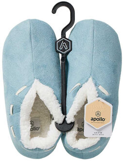 Apollo Spaanse sloffen/pantoffels - dames - lichtblauw - polyester - zachte voering