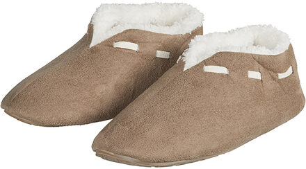 Apollo Spaanse sloffen/pantoffels - dames - lichtbruin - polyester - zachte voering