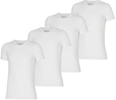 Apollo T-shirt Heren Bamboo Basic V-neck Wit 4-pack-XXL - XXL