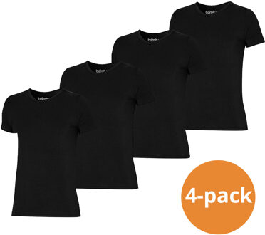 Apollo T-shirt Heren Bamboo Basic V-neck Zwart 4-pack-M - M
