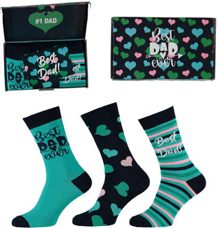 Apollo Vaderdag Cadeau Sokken Giftbox Best Dad Ever met gratis wenskaart - One size (41-46)