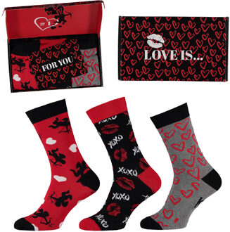 Apollo Valentijn Cadeau Sokken Giftbox Cupido Heren met gratis wenskaart - One size (41-46)