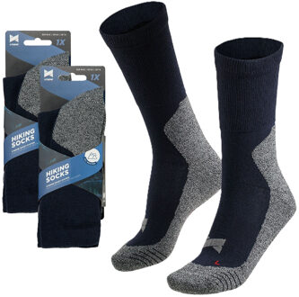 Apollo wandelsokken 2x paar - blauw - volwassenen - maat 45/47 - Outdoor - Coolmax