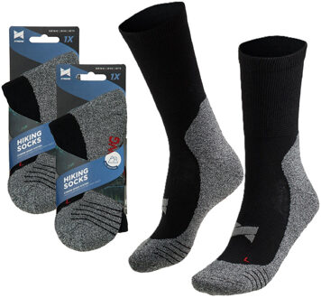 Apollo wandelsokken 2x paar - zwart - volwassenen - maat 35/38 - Outdoor - Coolmax 35/38