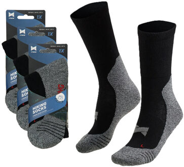 Apollo wandelsokken 3x paar - zwart - volwassenen - maat 39/42 - Outdoor - Coolmax