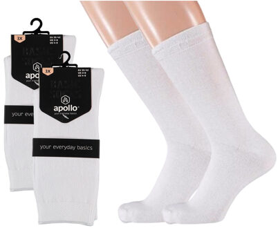 Apollo Witte dames sokken - 6x paar in maat 35/42 - sport sokken - sneakersokken