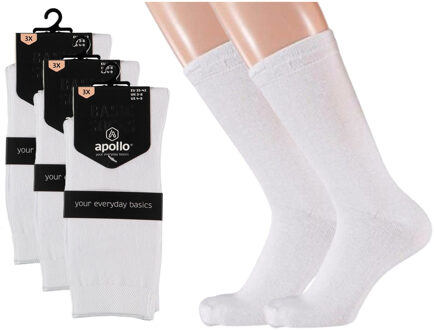 Apollo Witte dames sokken - 9x paar in maat 35/42 - sport sokken - sneakersokken