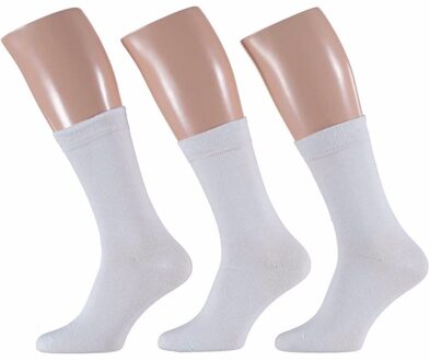 Apollo Witte heren sokken set van 3x paar - maat 40/46 - sportieve sokken - Katoen/polyester