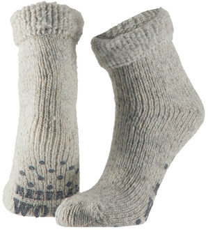 Apollo Wollen anti-slip huissokken/slofsokken voor kinderen lichtgrijs maat 27-30 - 27/30