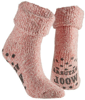 Apollo Wollen huissokken/slofsokken - kinderen - roze - warme wintersokken - antislip - 35/36