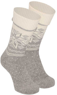 Apollo Wollen huissokken/slofsokken Nordic - kinderen - lichtgrijs - maat 35-38 - 35/38