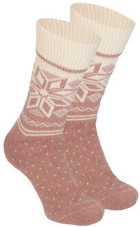 Apollo Wollen huissokken/slofsokken Nordic - kinderen - lichtroze - maat 35-38 - 35/38