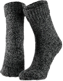 Apollo Wollen huissokken/slofsokken voor dames zwart