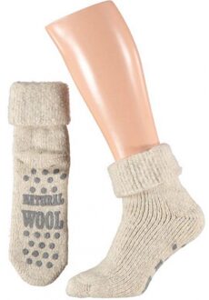 Apollo Wollen huissokken/slofsokken voor mannen - wit - anti slip sokken - cadeau