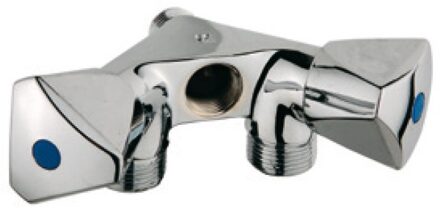 Apparaat-aansluitende wandventieldoppelt, 1/2"ET x 3/4"ET x 1/2"IT, met terugslagklep - 986321113