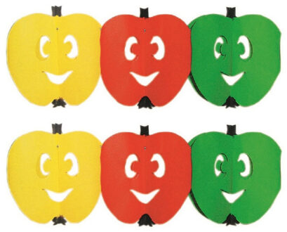 Appel fruit thema versiering slinger - 2x stuks - 300 cm - versieringen/feestartikelen - gezondheid