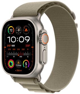 Apple Alpine Loop Band voor de Apple Watch Series 1 - 11 / SE / Ultra (44/45/46/49 mm) - Maat S - Olive Groen - 49 mm