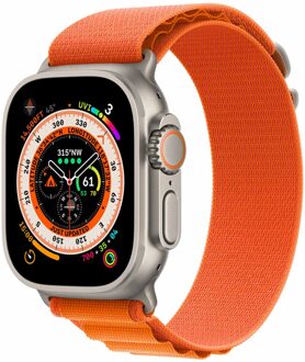 Apple Alpine Loop Band voor de Apple Watch Series 1 - 11 / SE / Ultra (44/45/46/49 mm) - Maat S - Orange Oranje - 49 mm