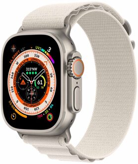 Apple Alpine Loop Band voor de Apple Watch Series 1 - 11 / SE / Ultra (44/45/46/49 mm) - Maat S - Starlight Wit - 49 mm