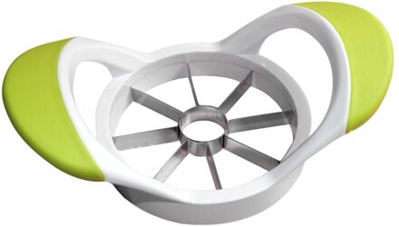 Apple Cutter Slicer Divider Vruchten Corer Rvs Handige Tool 17.5x9cm groen