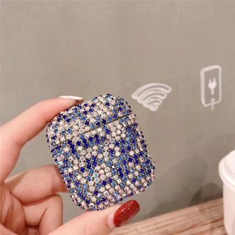 Apple Draadloze Luxe Oortelefoon Cases Voor Apple Airpods Pro 2 1 Case Voor Airpod Air Pods Pro 2 3 Bling diamant Beschermhoes blauw