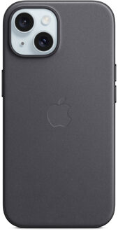 Apple FineWoven Backcover MagSafe voor de iPhone 15 - Zwart