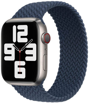 Apple Gevlochten solobandje voor de Apple Watch | 38/40/41/42 mm - Maat 2 - Abyss Blue Donkerblauw - 42 mm