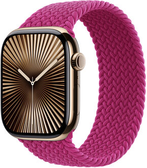Apple Gevlochten solobandje voor de Apple Watch | 38/40/41/42 mm - Maat 3 - Magenta Roze - 42 mm