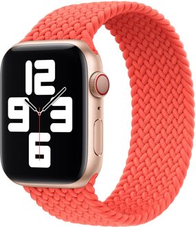 Apple Gevlochten solobandje voor de Apple Watch | 38/40/41/42 mm - Maat 5 - Electric Orange Oranje - 42 mm