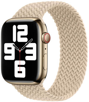 Apple Gevlochten solobandje voor de Apple Watch | 38/40/41/42 mm - Maat 6 - Beige - 42 mm