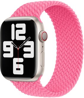 Apple Gevlochten solobandje voor de Apple Watch | 38/40/41/42 mm - Maat 6 - Flamingo Roze - 42 mm